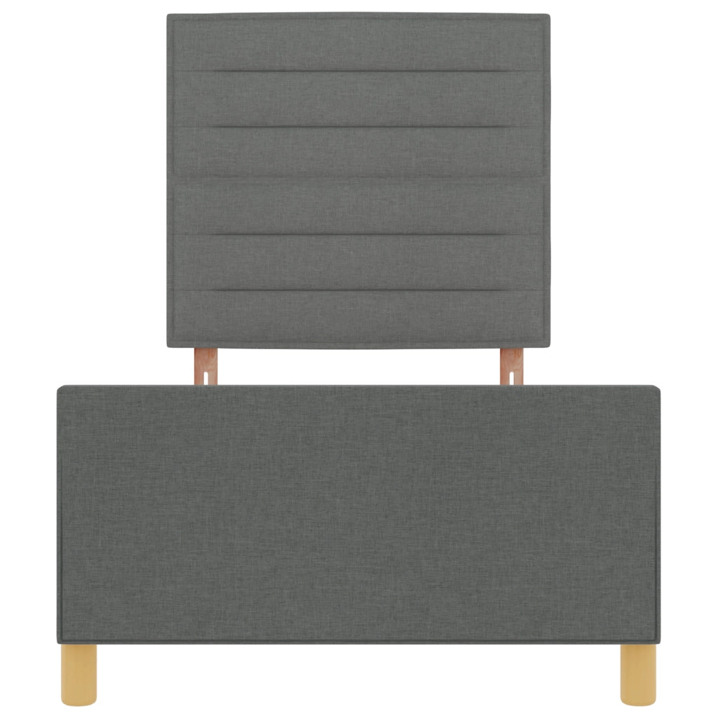Struttura del Letto Grigio Scuro 100x200 cm Tessuto