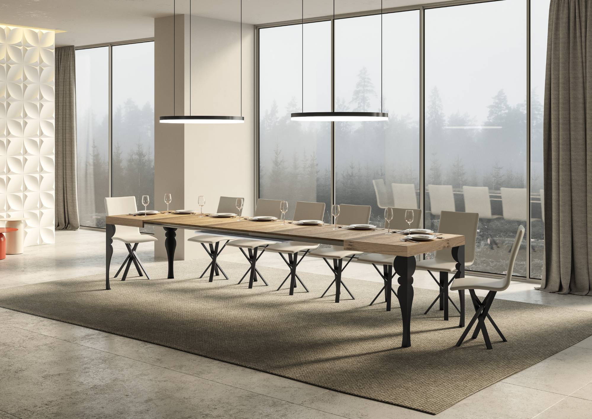 Tavolo Allungabile 130-390x90x77 cm Paxon Quercia Naturale