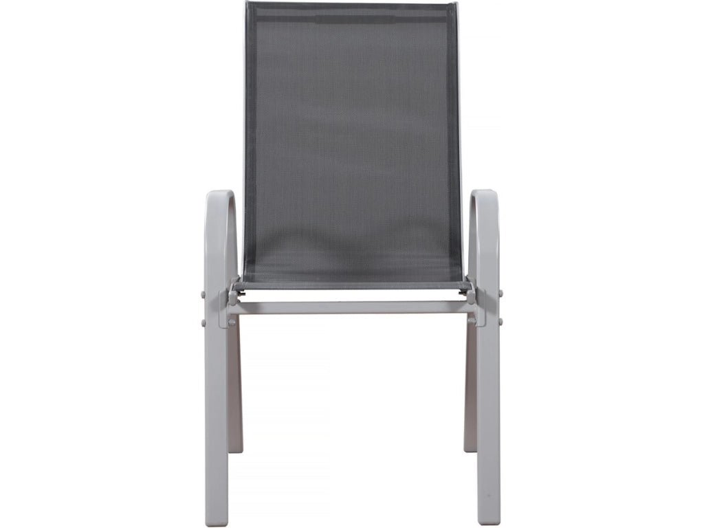 Sedia da giardino textilene "Cordoba" -Phoenix- Grigio scuro/Argentato-Set di 2