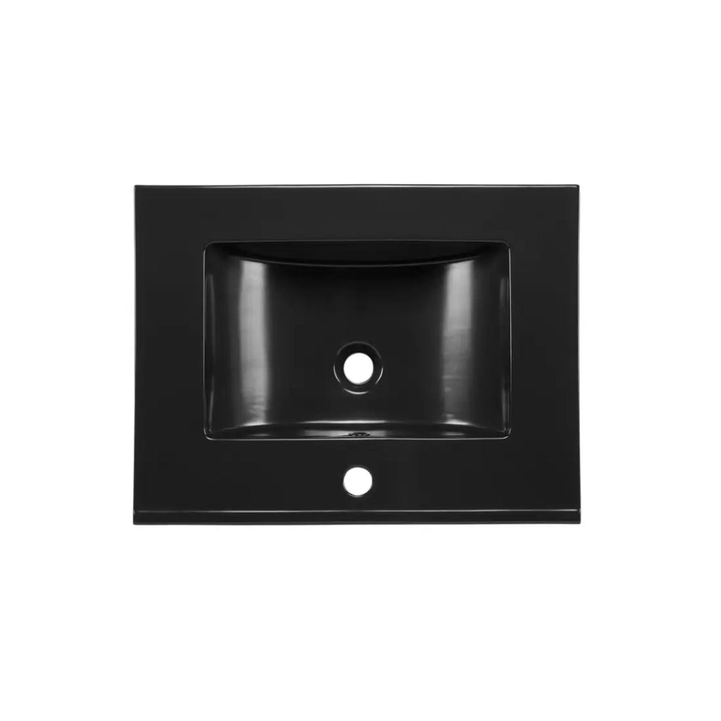Lavabo da incasso AXIS 60 cm in ceramica nero opaco