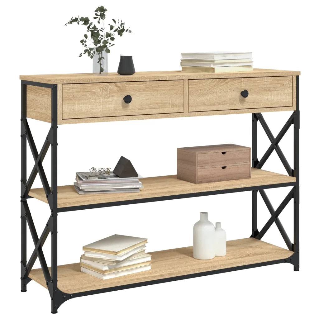 Tavolo Consolle | Tavolo d'Ingresso Rovere Sonoma 100x28x75 cm in Legno Multistrato