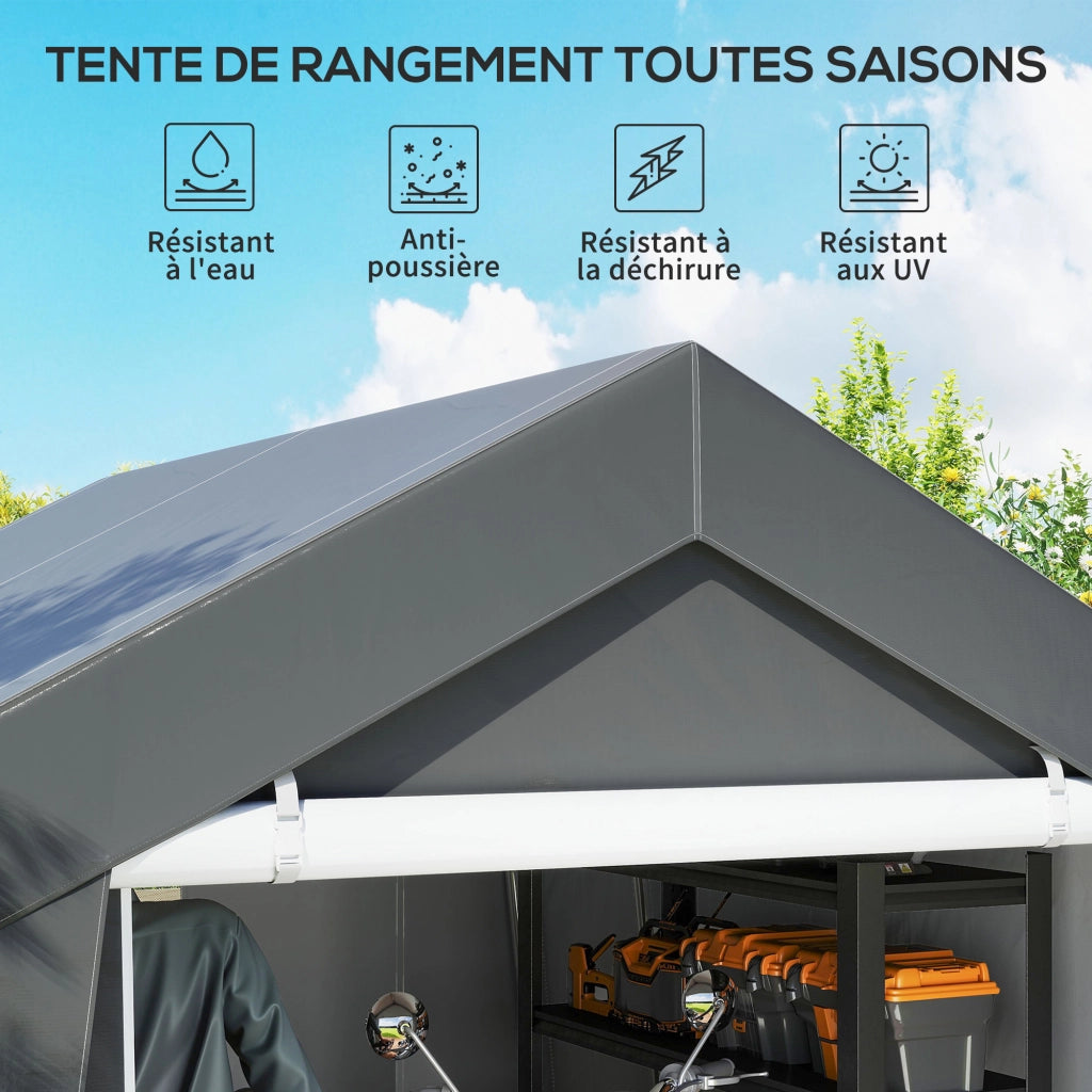 Tenda da Giardino 3x3m ¨C Zephmum ¨C Grigio Acciaio Galvanizzato