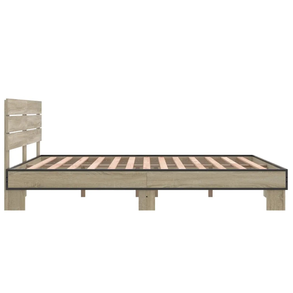vidaXL Giroletto Rovere Sonoma 150x200 cm in Legno Multistrato Metallo