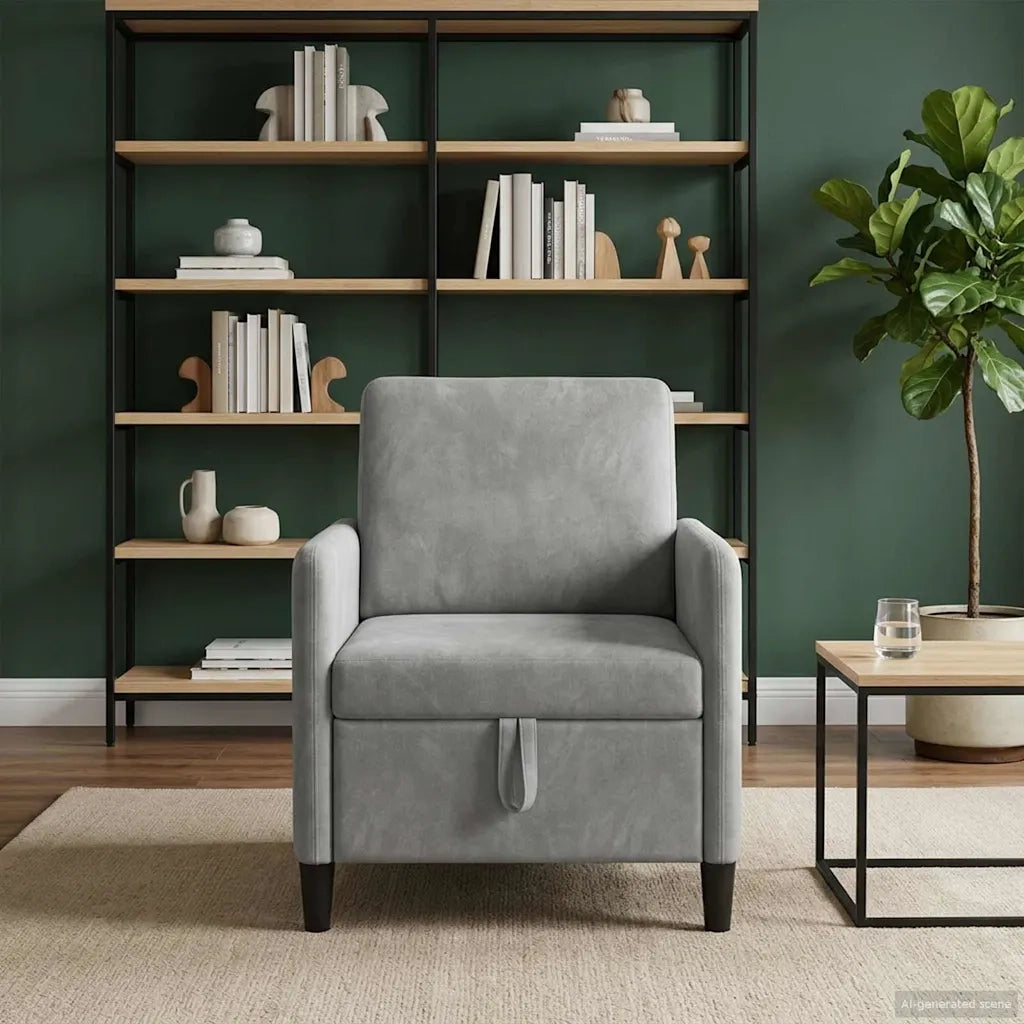 Divano con Storage Grigio Chiaro 72 x 78 x 87 cm Poliestere 42036877