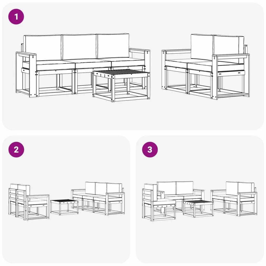 Set di divani da esterno 6 pz 3387251