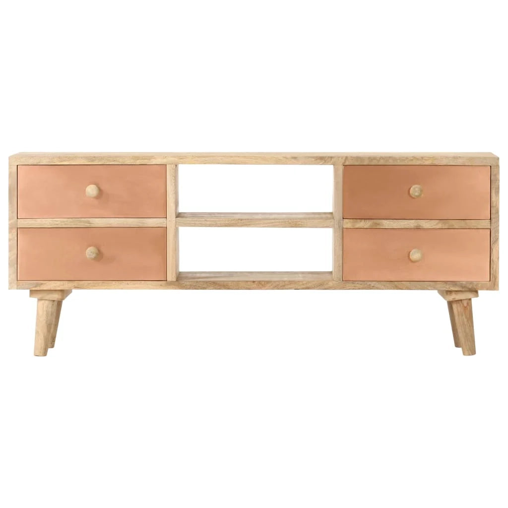 Mobile TV multimediale scaffale TV credenza mobile TV sala da pranzo soggiorno camera da letto 110 x 30 x 45 cm legno massello di mango marrone 02_0025744