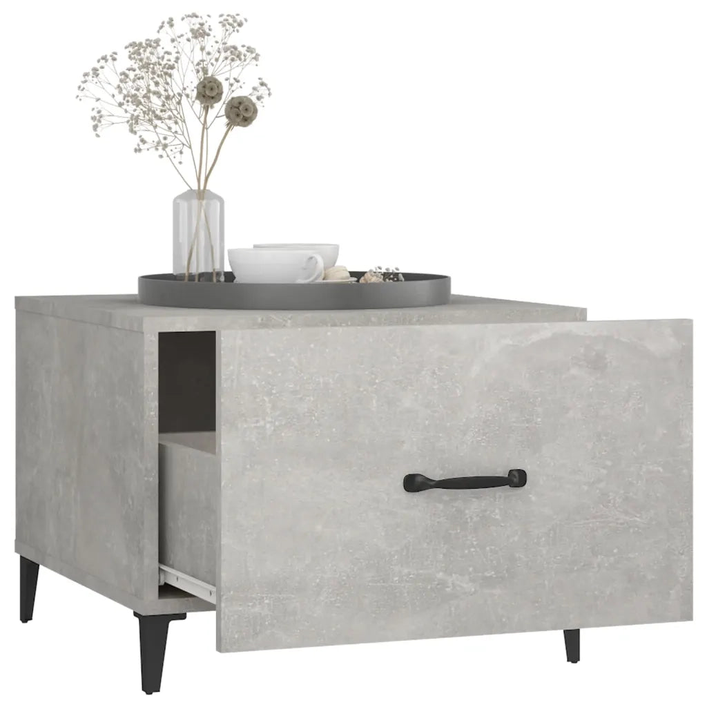 Tavolino da Salotto Gambe in Metallo Grigio Cemento 50x50x40 cm 812734