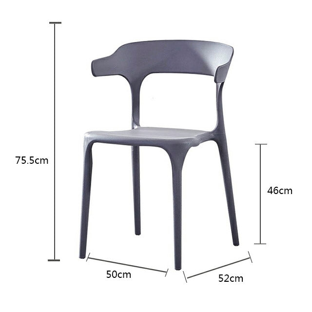 Set 4 Sedie Impilabili 50x75,5x52 cm in Polipropilene New America Tortora