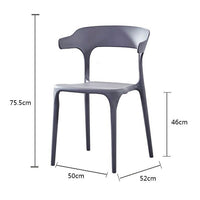 Set 4 Sedie Impilabili 50x75,5x52 cm in Polipropilene New America Tortora