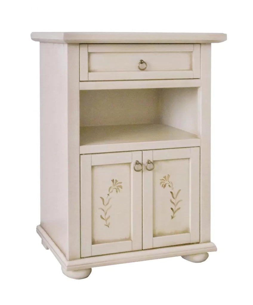 Porta telefono classico 2 porte avorio patinato decorato 64x32x81 - Mobili 2G