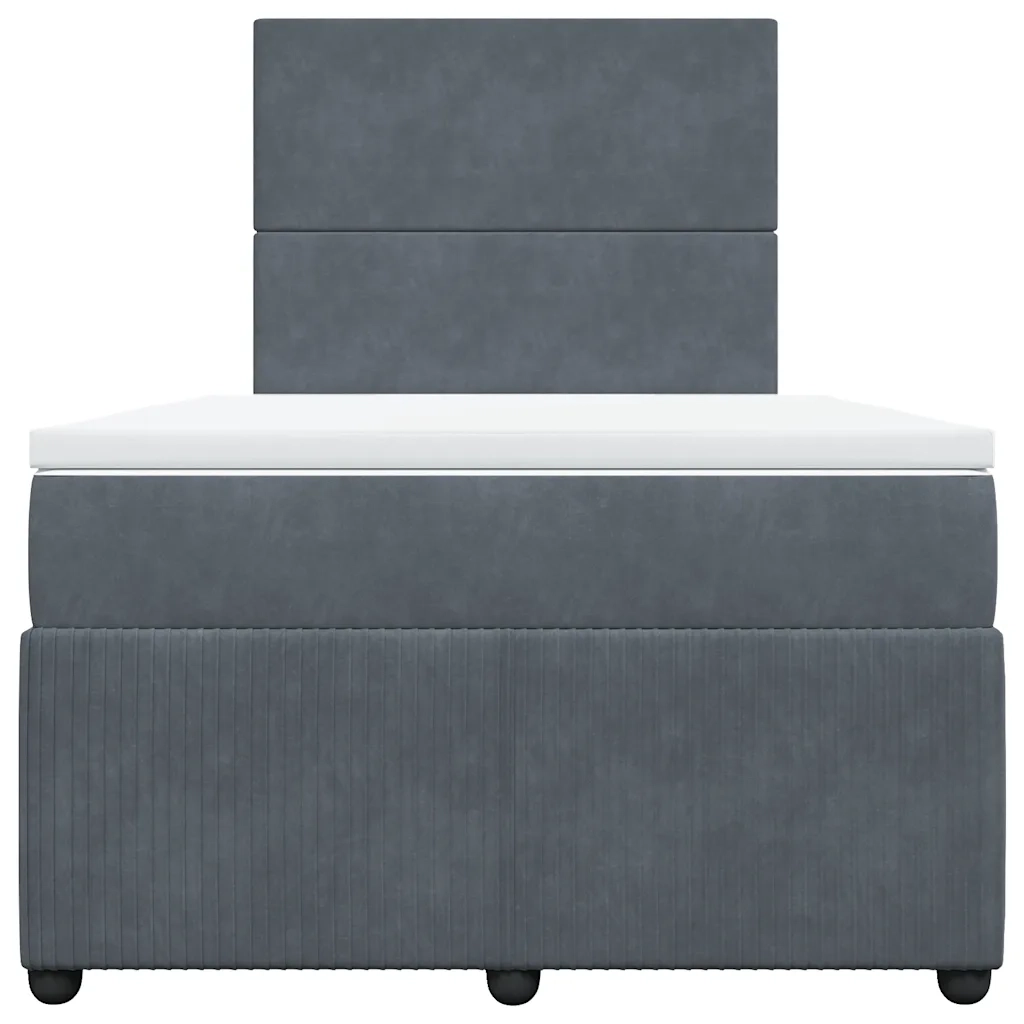 Giroletto a Molle con Materasso Grigio Scuro 120x200 cm Velluto 3292305
