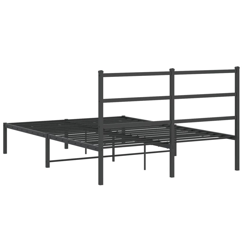 Giroletto con Testiera in Metallo Nero 140x190 cm 355365