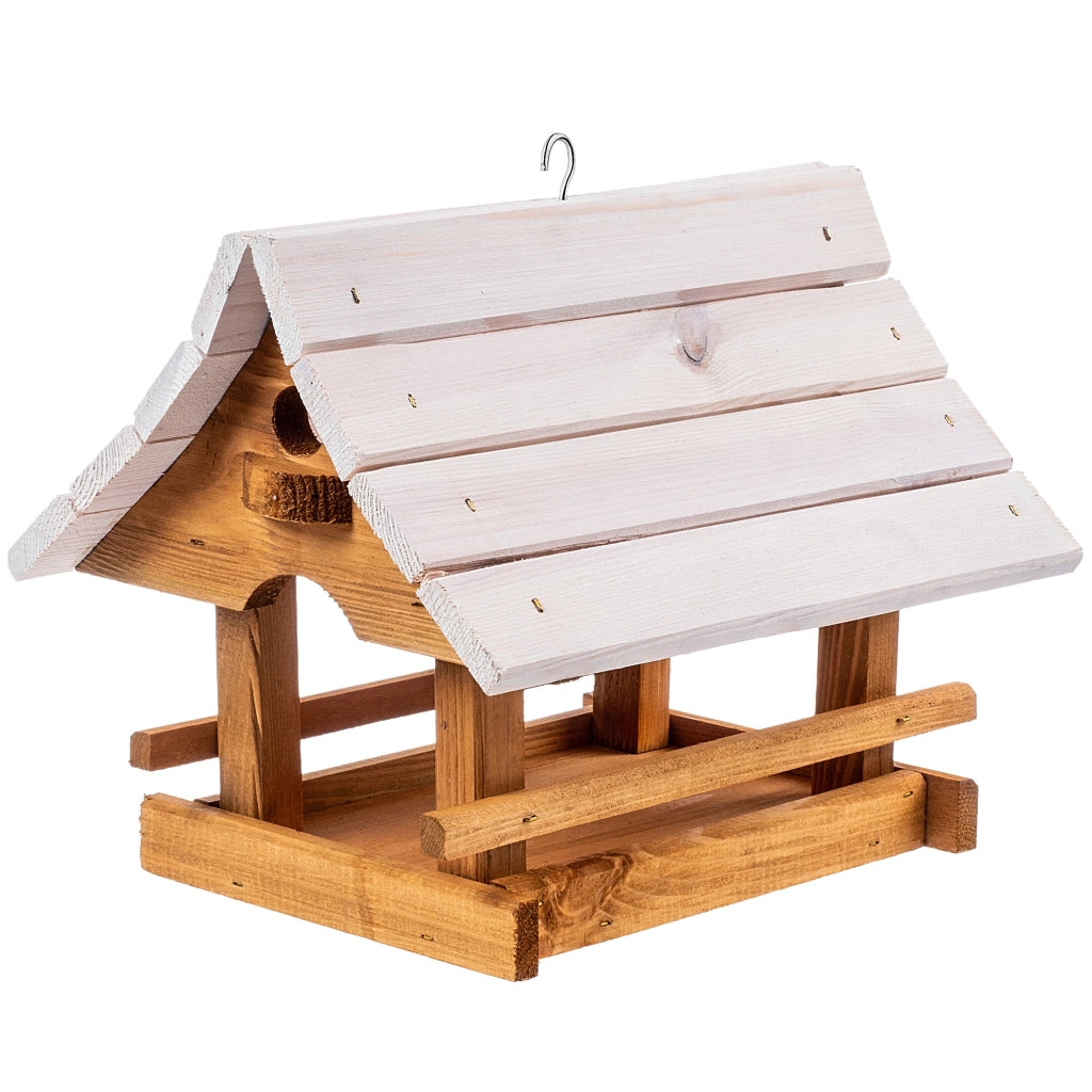 KADAX Grande mangiatoia per uccelli in legno da appendere, decorazione da giardino.