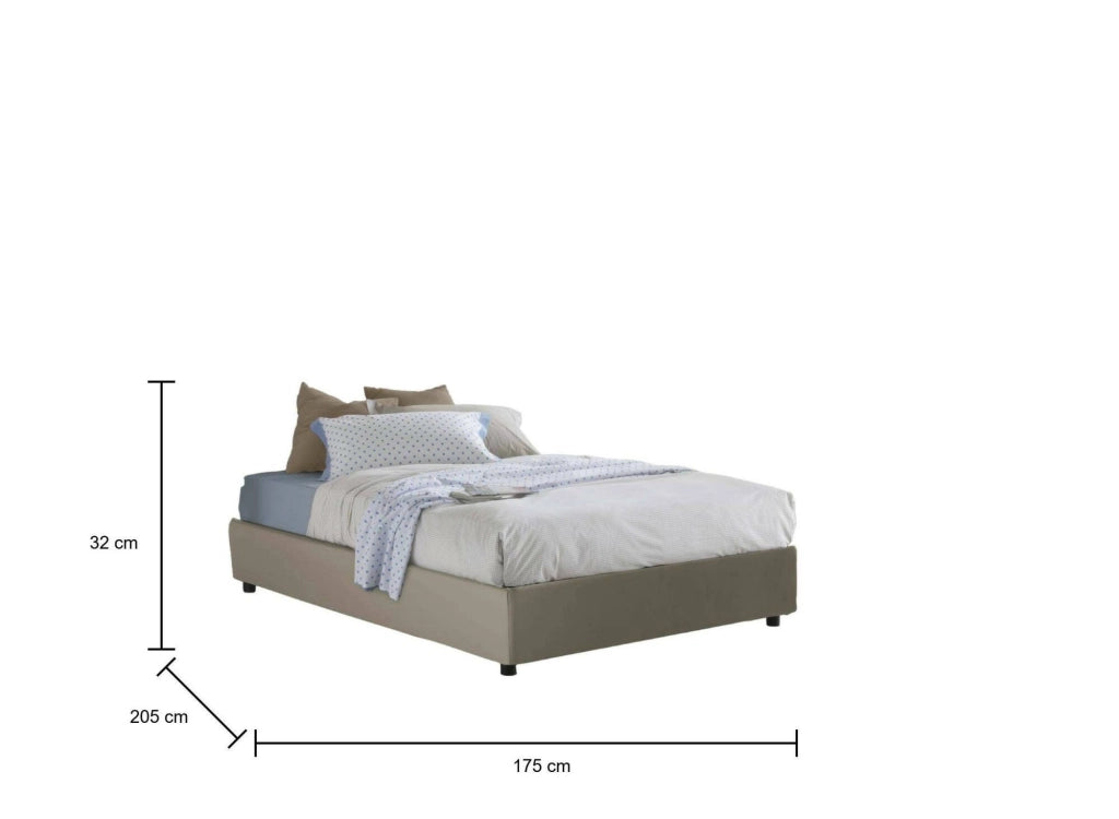 Letto Matrimoniale Abul, Letto Matrimoniale Contenitore Made in Italy, Grigio