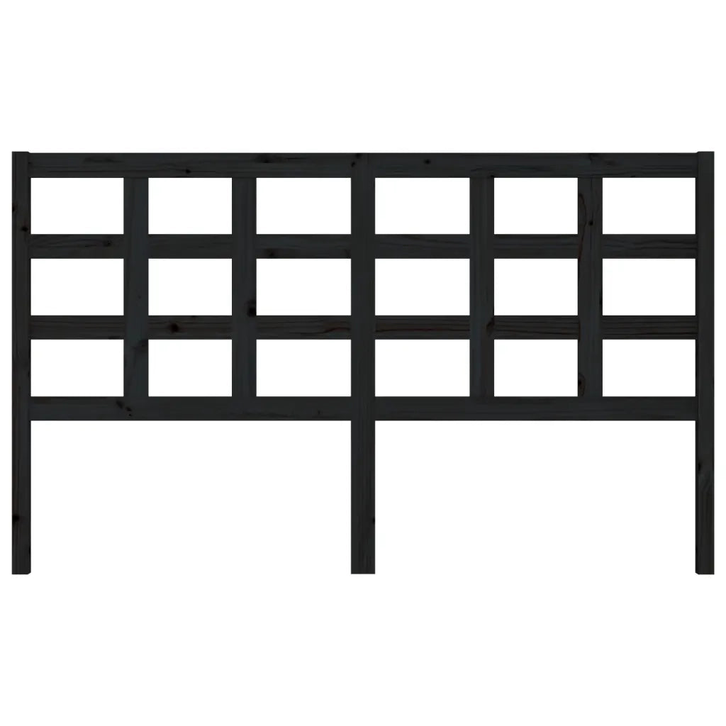 Testiera per Letto Nera 165,5x4x100cm in Legno Massello di Pino 817904