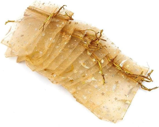 100 pezzi di tovaglie in organza con tema luna e stelle per matrimonio d'inverno e festa di Natale.