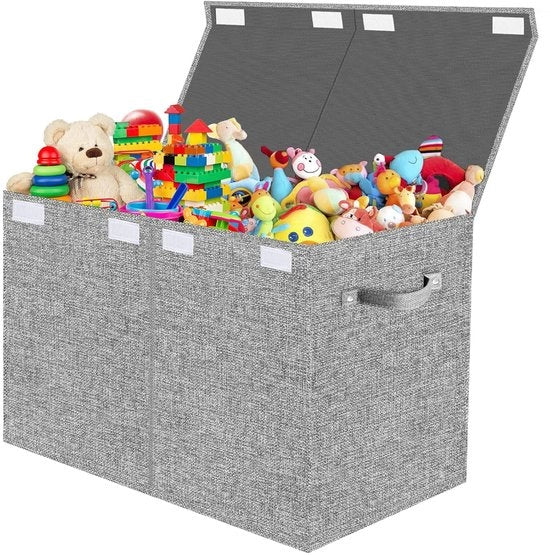 Cassetto di gioco con coperchio - Scatola di ripostiglio per bambini - 1 pezzo - Tessuto Oxford - 62 x 33 x 40 cm