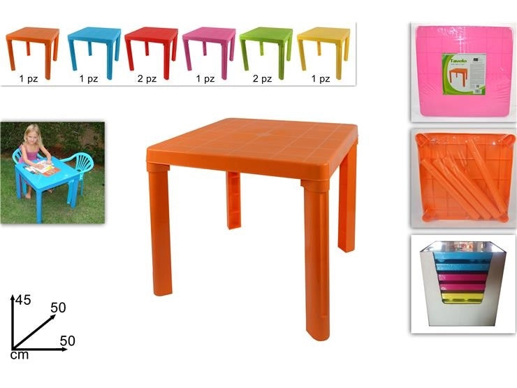 1 Pezzo Tavolino Tavolo in Resina Baby Colorato 50 x 50 x 45 cm 6 Colori