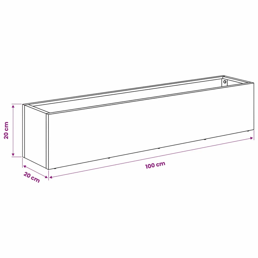 Vaso da giardino 2 pz Verde Oliva 100 x 20 x 20 cm 8005183