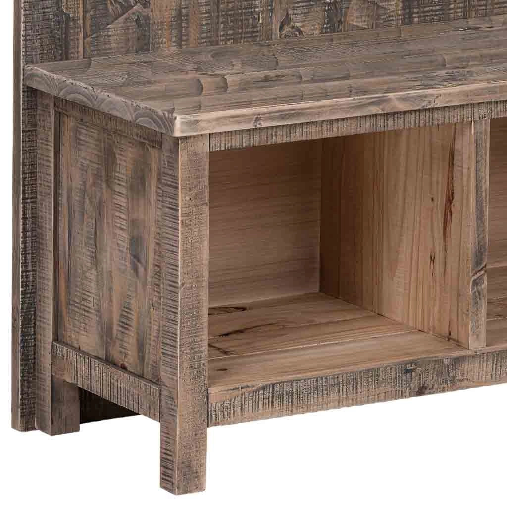 Tavolino da ingresso in legno marrone con panca 88x39x200h cm
