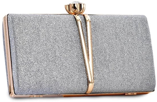 Borsa a Tracolla con Pailletti Luccicanti per Donna Borsa da Sera con Diamanti Borsa Piccola a Tracolla Elegante Borsa a Tracolla con Catenina per Matrimonio, Festa, Promozione Argento