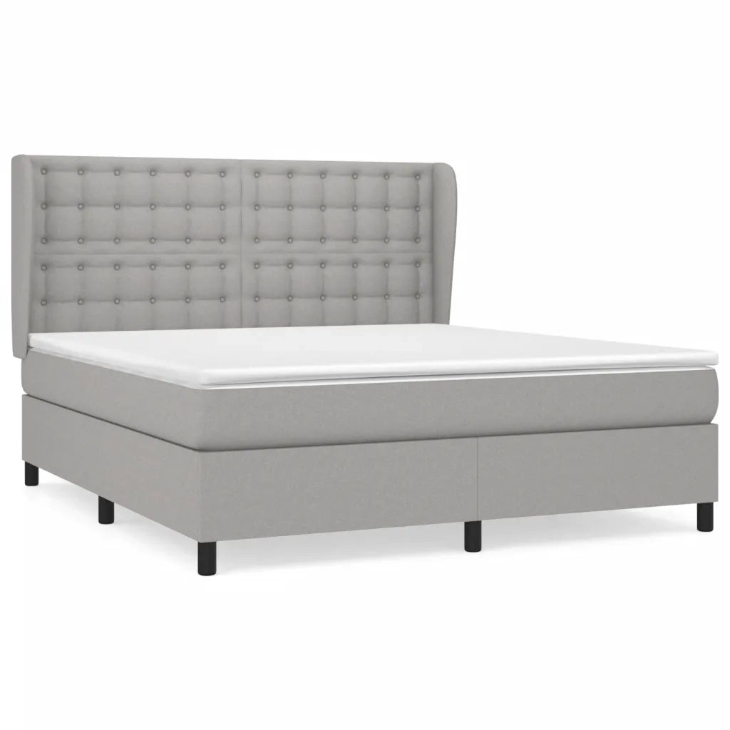 Giroletto a Molle con Materasso Grigio Chiaro180x200 cm Tessuto 3128301