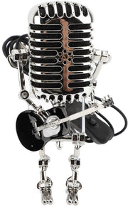 Lampada da Tavolo Robotica per Chitarra - Design Retro in Alluminio - Nero - Ideale per Camera da Letto e Ufficio - Prodotto Unico