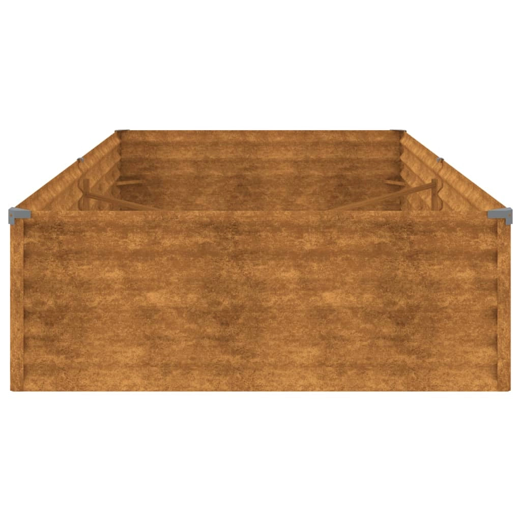 Fioriera rialzata per piante fiori patio giardino 195 x 100 x 36 cm acciaio corten marrone 02_0039387