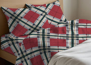 Completo Lenzuola In Morbida Flanella 100% Cotone  Disegno Tartan - Singolo - Tartan