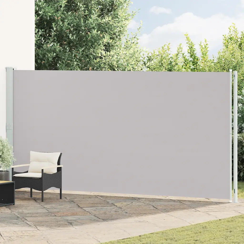 Tenda da Sole Laterale Retrattile per Patio 200x600 cm Grigia