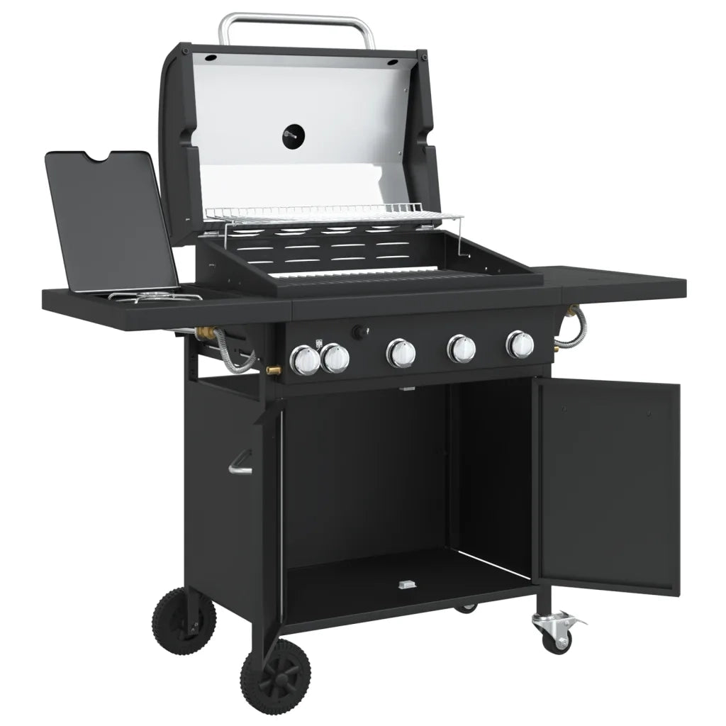 Griglia Barbecue a Gas con 5 Bruciatori Nero in Acciaio CFW2386422