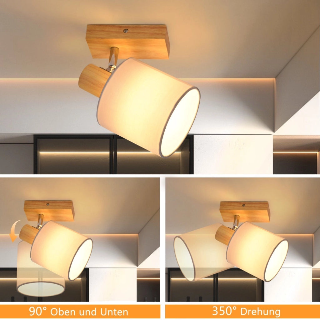 ZMH Faretto da soffitto vintage orientabili 350° E14 per soggiorno