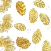 Decorazioni in foglie d'arte artificiali 200 pezzi con decorazione dorata