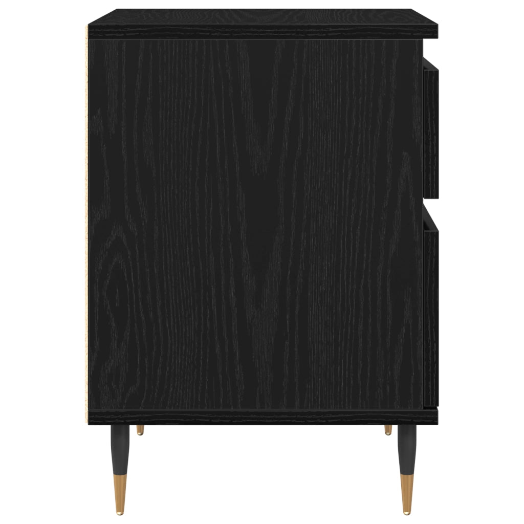 Comodini 2pcs Rovere nero 40x35x50 cm Legno ingegnerizzato
