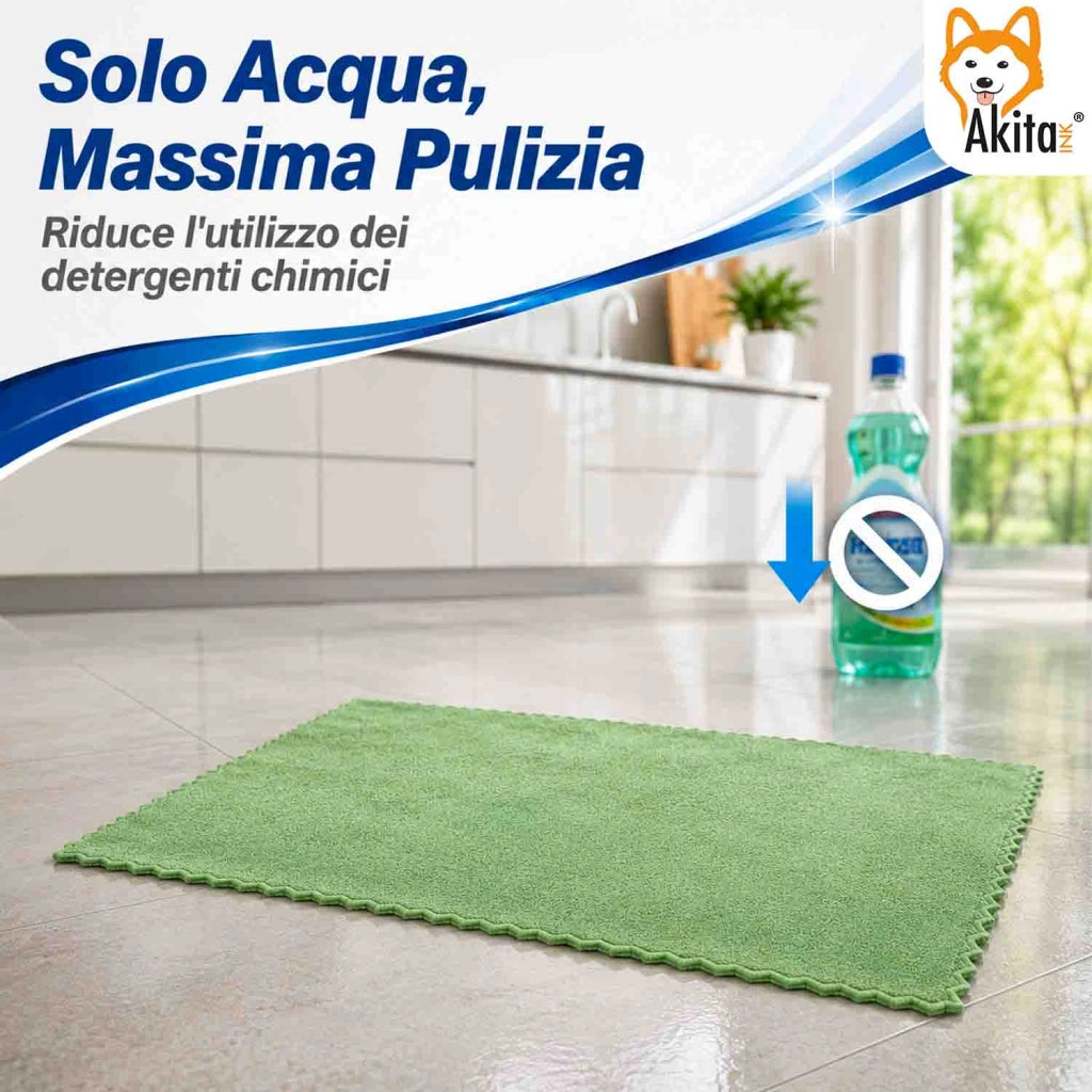 Akitaink 3 Panni Pavimenti Microfibra Perla Clean 50x70 cm