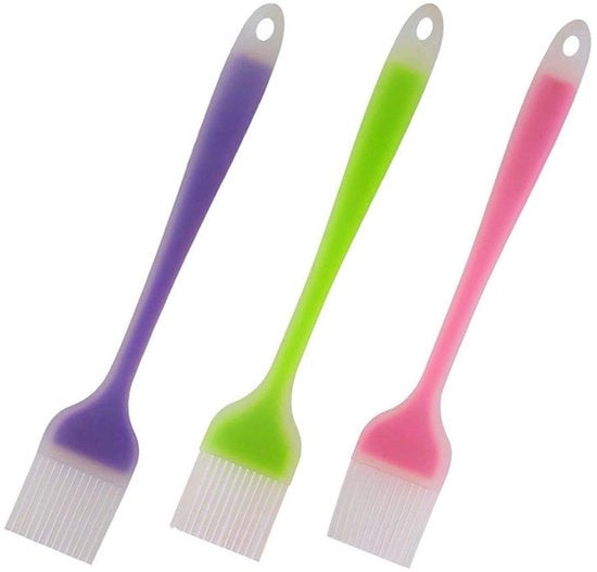 Set di Spazzole per la Cucina 3 Pezzi - Spazzole in Silicone - Resistenti al Lavastoviglie - Progettate per un Ergonomia Ottimale - Alta Resistenza al Calore - Libere da BPA - Spazzola per la Cucina
