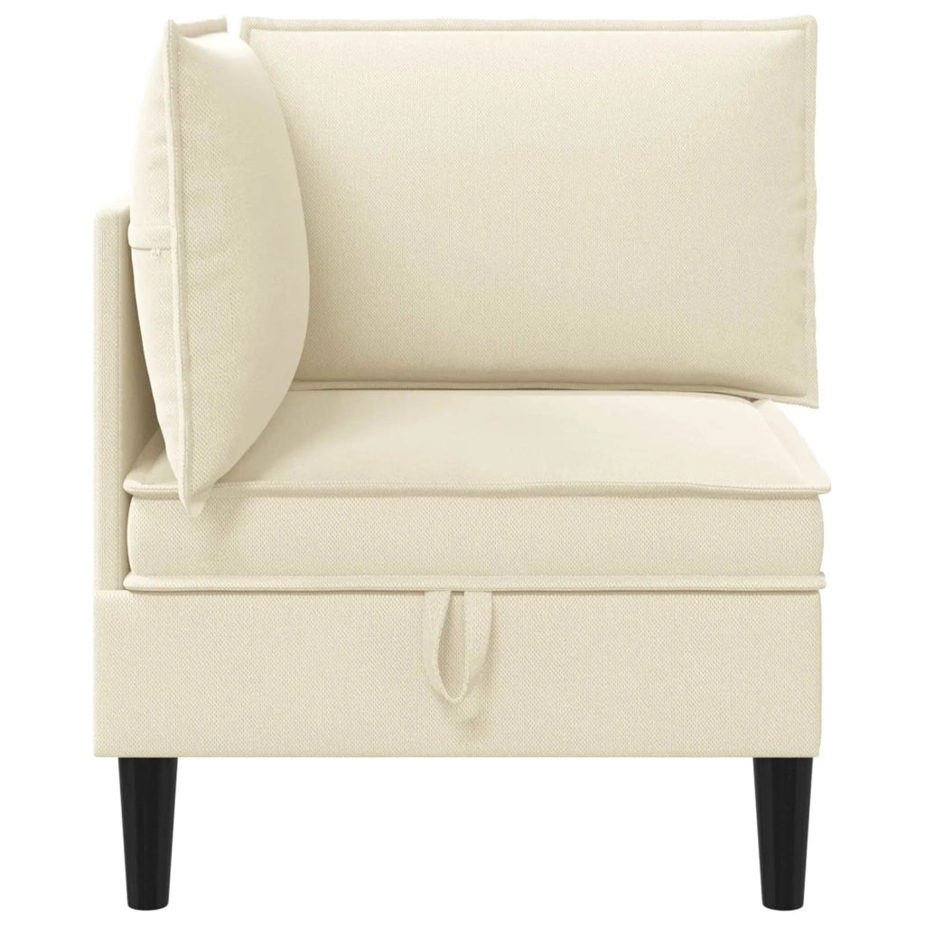 Divano Angolare con Storage Crema Velluto 42027087