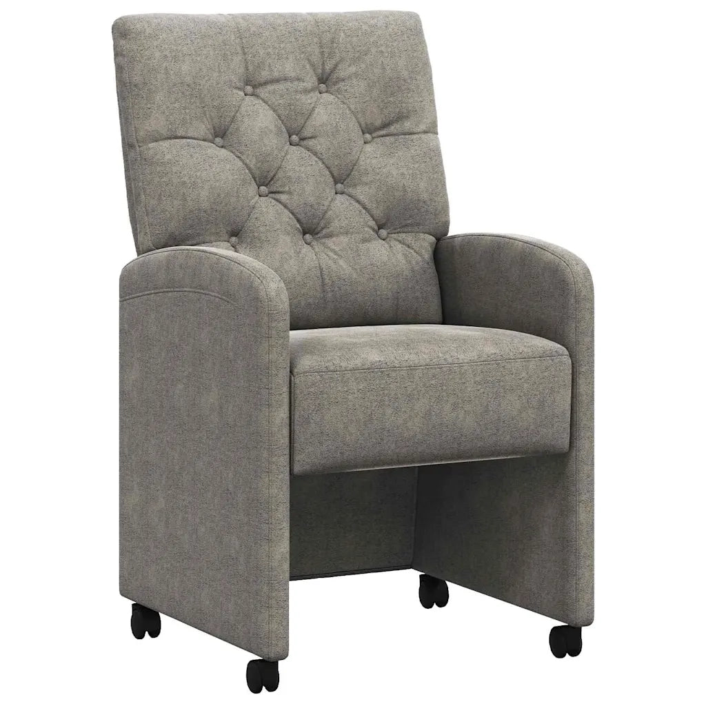 Sedie da Pranzo con Ruote 2 pcs Grigio chiaro 58 x 67 x 97 cm