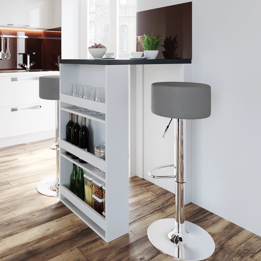 Vicco Tavolo bar con sgabelli Antracite/bianco 57 x 80 cm con 2 sgabelli da bar
