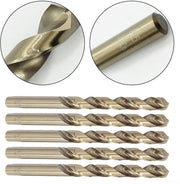 Set di punte di foratura Kobalt 5 pezzi - Acciaio ultra-dura ad alta velocità - Per acciaio inossidabile hard chrome - Duraturo e resistente - Disegno a punta divisa - Kit di punte di foratura