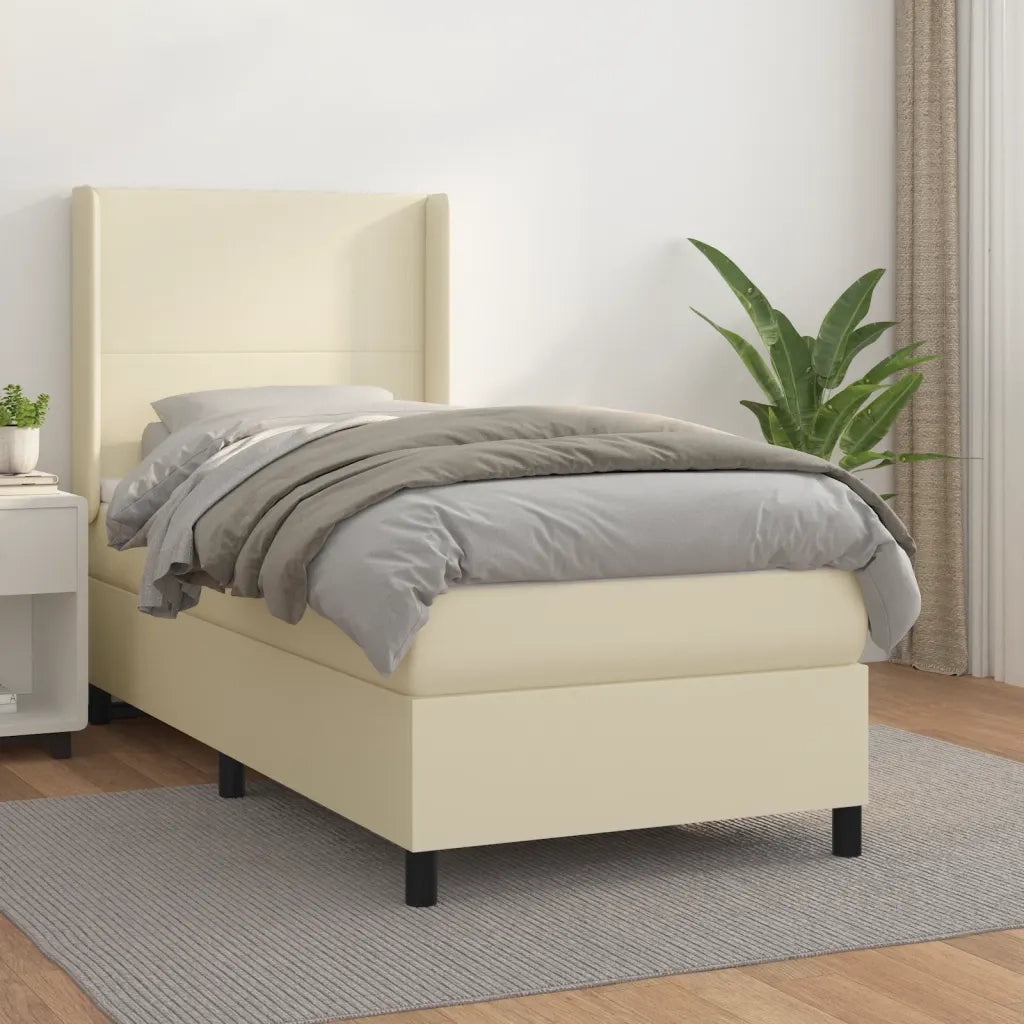 Giroletto a Molle con Materasso Crema 80x200 cm in Similpelle 3132347