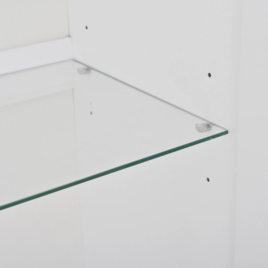 VETRINA 70x40x173 cm 2 Ante Acrilico MDF Bianco con LED
