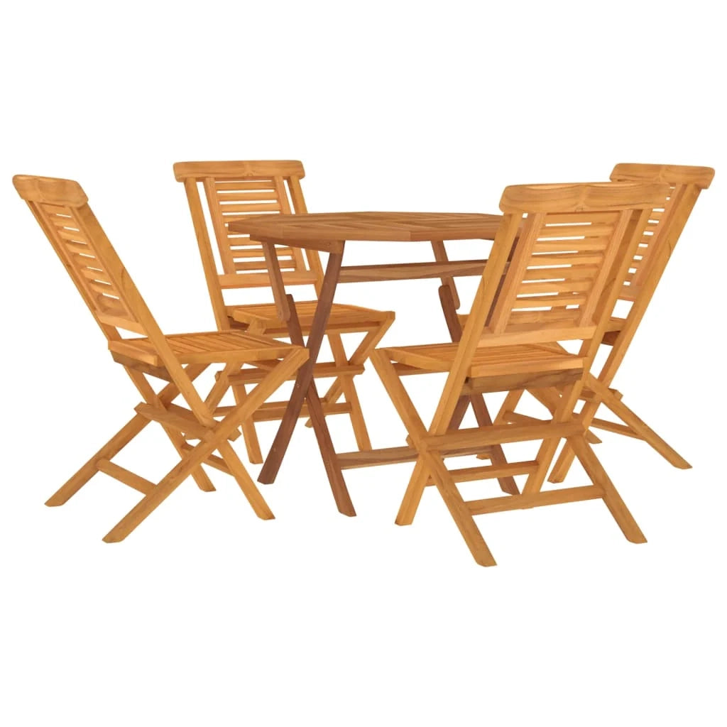 Set da pranzo per mobili da giardino mobili da esterno 5 pezzi in legno massello di teak 02_0014295