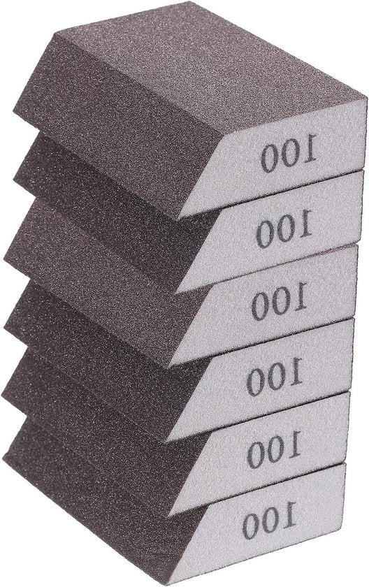 Set di 6 spugne per levigare, granulometria 240 e 320, lavabili e riciclabili, per levigare metalli da cucina e legno - 10 x 7,1 x 2,1 cm