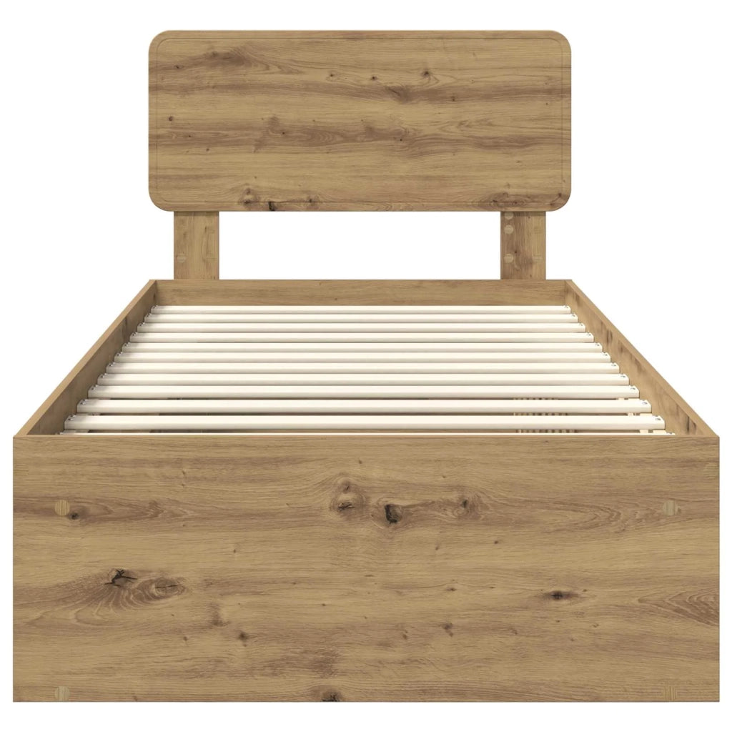 Struttura del letto con testiera Rovere Artigianale 90 x 190 cm 3412140