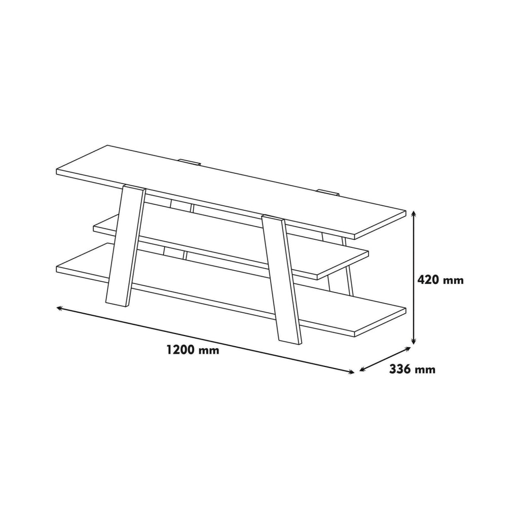 Mobile porta TV Bellagio, Credenza da soggiorno, Armadio basso per TV, Base parete attrezzata, 120x34h42 cm, Noce e Bianco