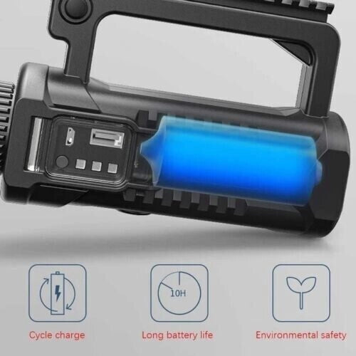 TORCIA LAMPADA RICARICABILE ULTRA POTENTE 100W LED CREE XHP50 FINO A 1KM Q-L445 - ANDOWL