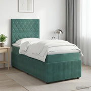 Letto box spring con materasso Verde Scuro 90 x 200 cm Velluto 3454526