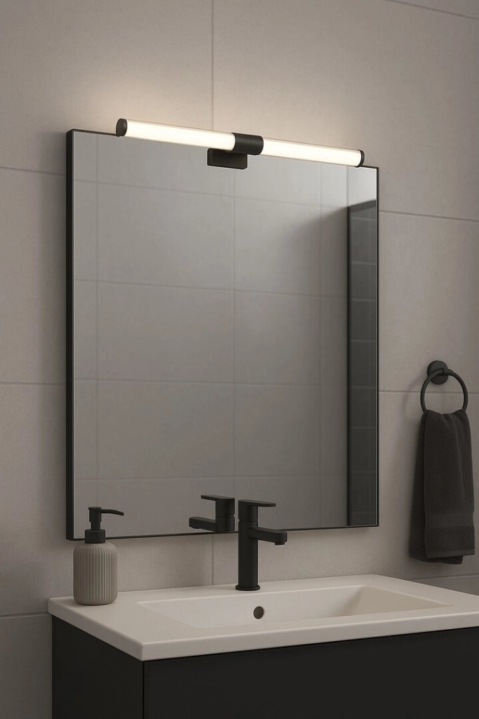 Applique bagno LED 6W Zain nera 40 cm IP44 Rabalux