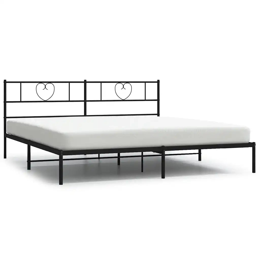 Giroletto con Testiera-Struttura Letto con testiera in Metallo Nero 183x213 cm 501191